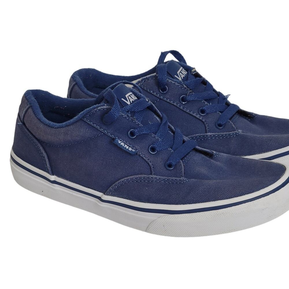 Kids Vans Ward Hi‎ Top Sneakers Blue Canvas Lace Up Youth Size 4.5